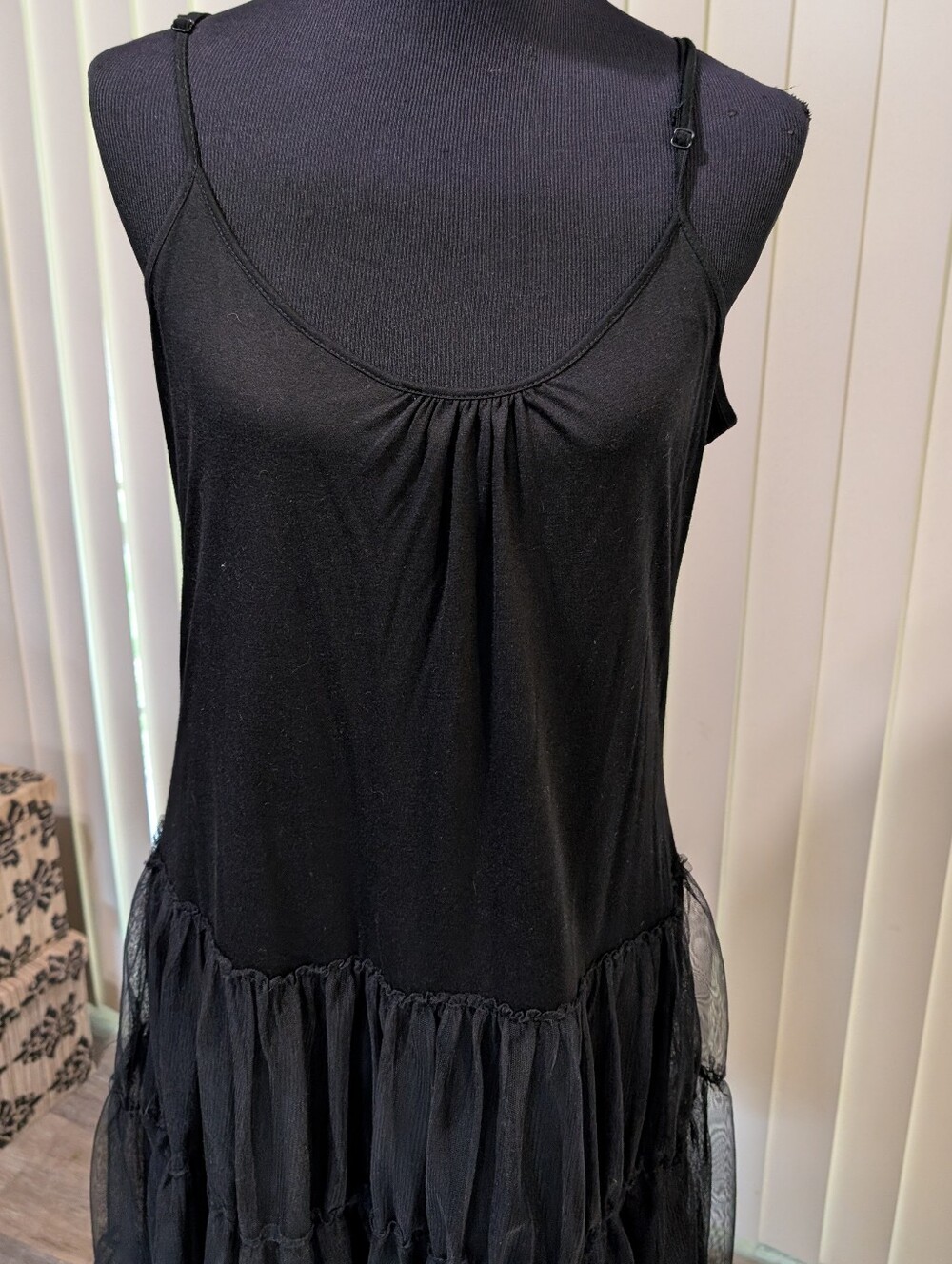 A'Reve Black Dress with Tule Skirt - Picture 2 of 5